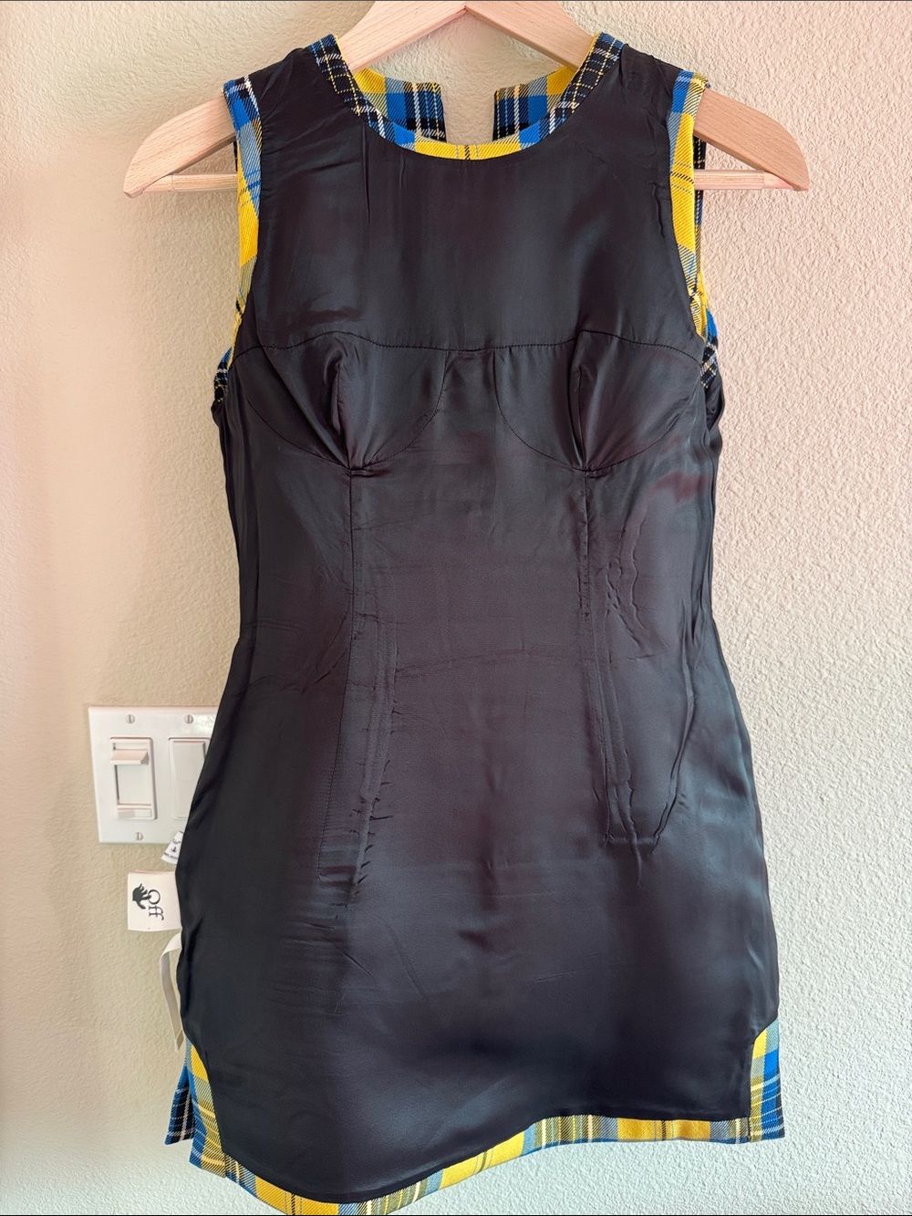 Off-White Check Bullet Wool Minidress sz 40 / XS / Small - Picture 10 of 13
